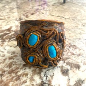 Vintage Boho Native American Turquoise Cuff
